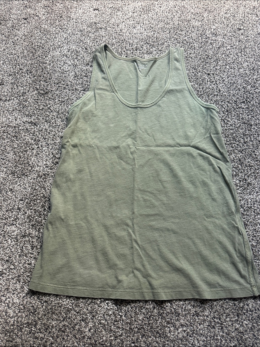 Women's Olive Green Faded Look Tank Top
